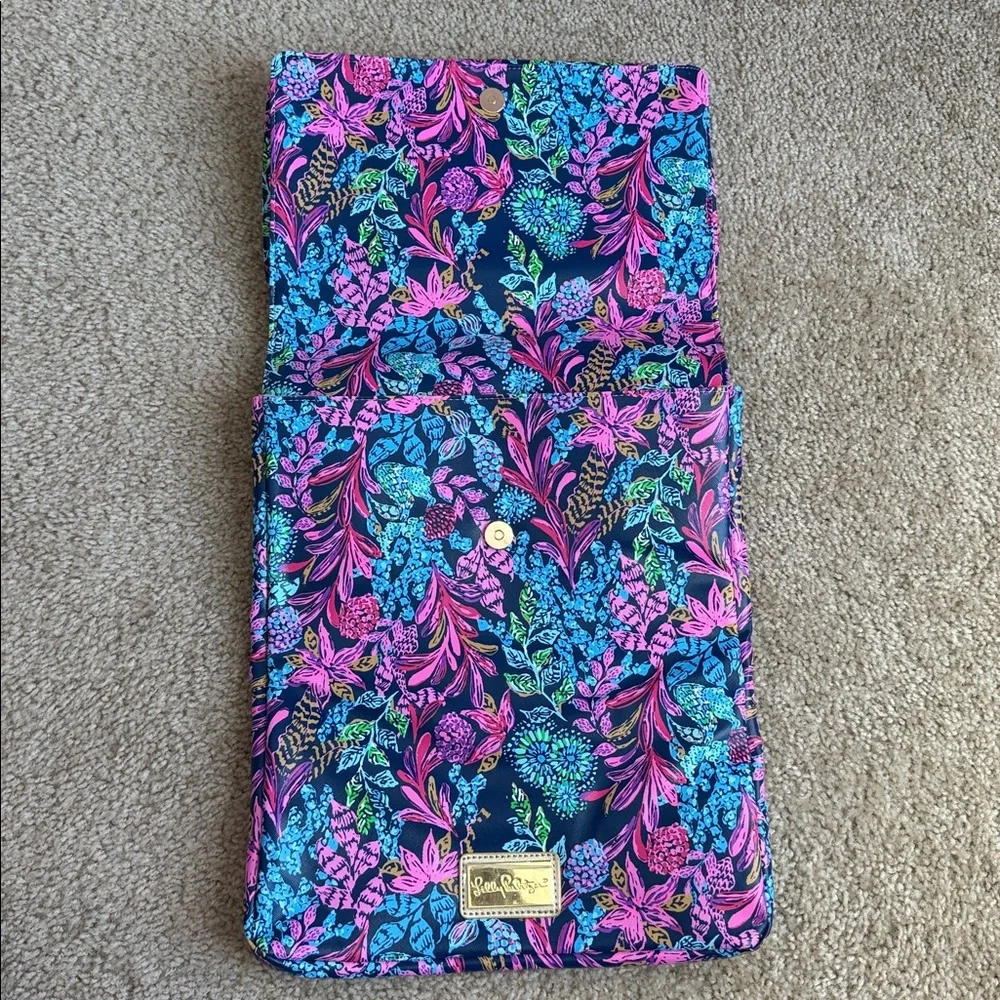 Lilly Pulitzer laptop iPad 14” computer case pink blue gold calypso coast